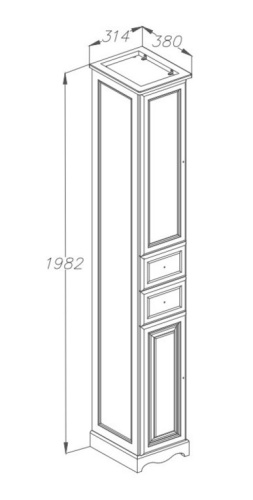 Пенал Opadiris Риспекто 30 R правый, слоновая кость Z0000009765