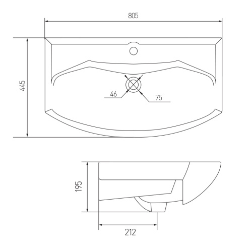 Раковина Акватон SMILE-80 мебельная 1WH207783