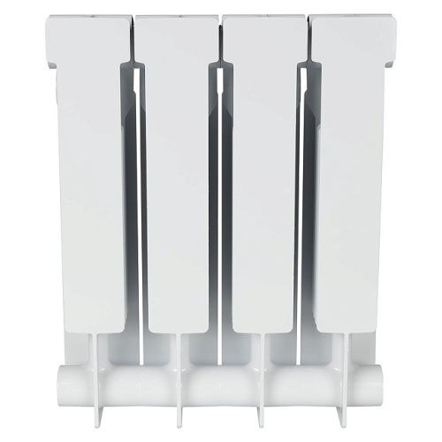 Биметаллический радиатор STOUT ALPHA 350 - 4 секции, боковое, белый RAL 9016