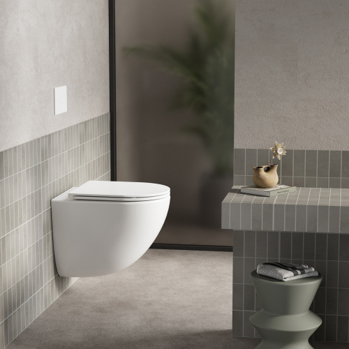 Подвесной унитаз ABBER Bequem AC1131TC белый, безободковый, смыв торнадо, с закрытым дном