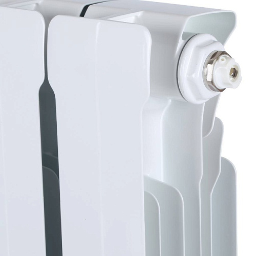 Биметаллический радиатор STOUT Space 500 - 8 секций, нижнее справа, белый RAL 9016