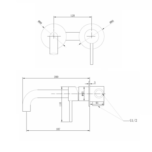 Смеситель для раковины ABBER Wasser Kreis AF8112NG скрытого монтажа, никель
