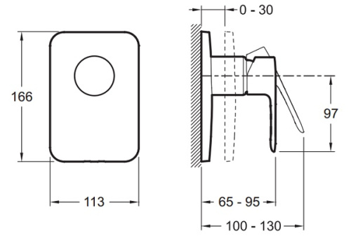 Смеситель для скрытого монтажа Jacob Delafon July E98702-CP Хром, на 1 выход, неполный комплект