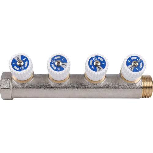 Коллектор 4 выхода STOUT 3/4"x1/2" с вентилями SMB 6851 341204