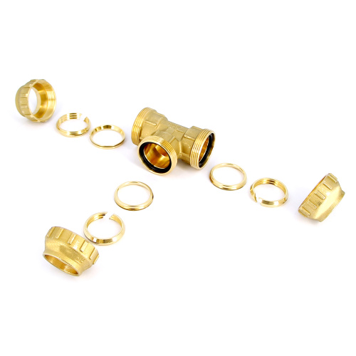 Тройник Tiemme 50x50x50 латунь для ПНД 3400055